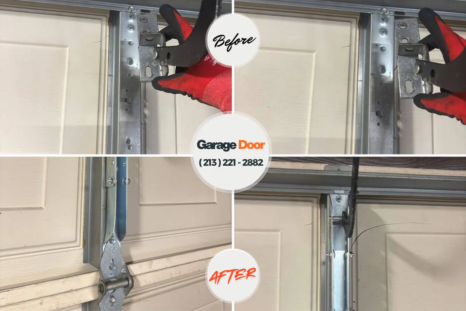 Before and after: garage door repair Hansville, WA